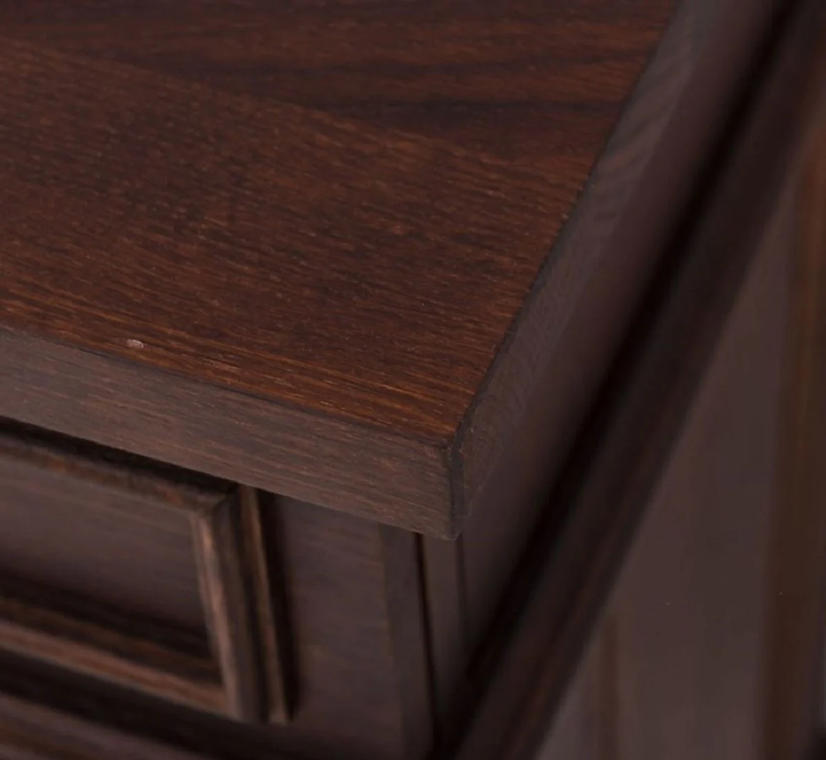 Country house style double sink cabinet with 2 ceramic sinks dark brown / white 150 x 51 x H. 91 cm - Solid wood bathroom furniture in country house style - Country house style furniture