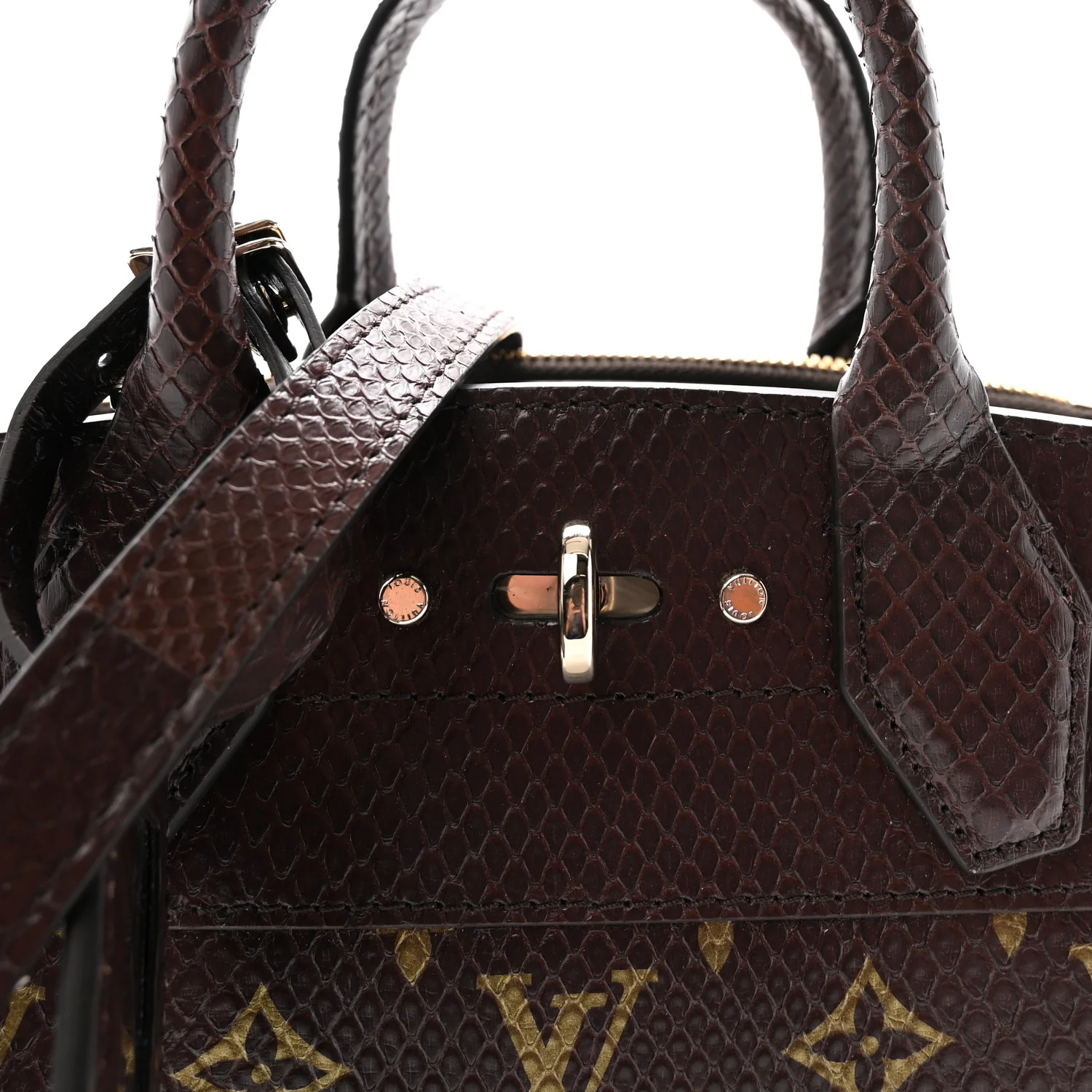 Snakeskin Monogram City Steamer Mini Brown - Top Club