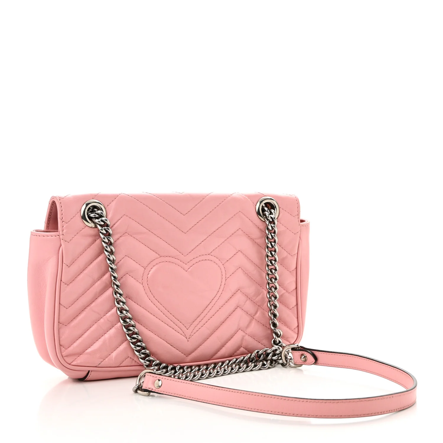 Calfskin Matelasse Small GG Marmont Shoulder Bag Wild Rose - Top Club