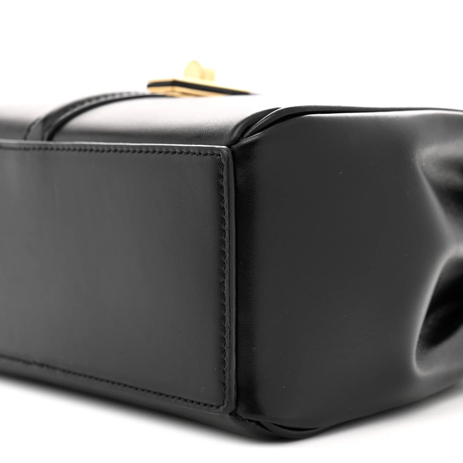 Satinated Calfskin Small 16 Top Handle Bag Black - Top Club