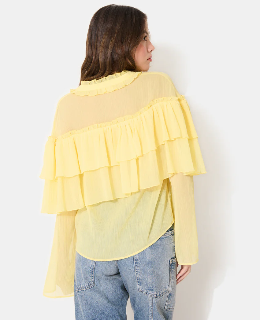 Pimkie Blouse en voile avec volants et manches flare