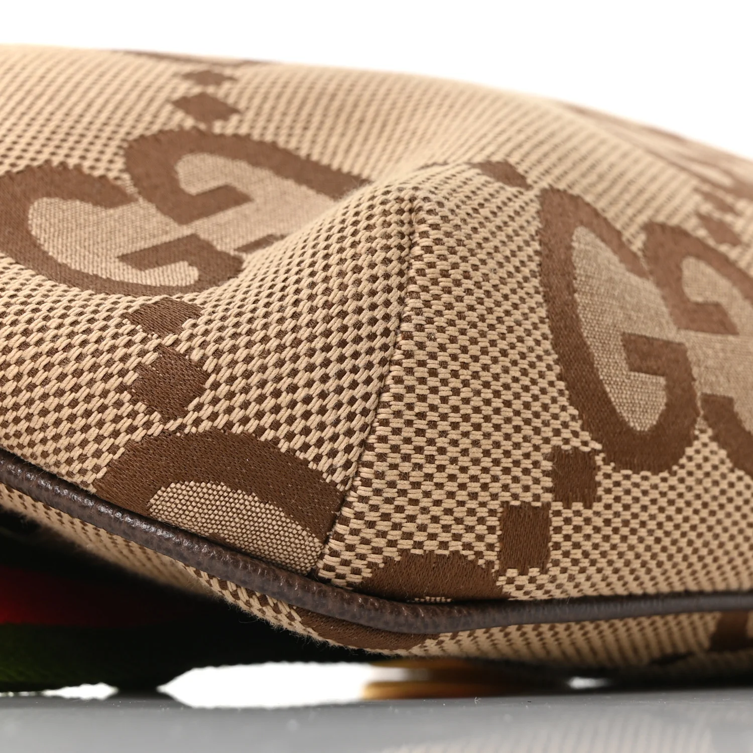 Monogram Jumbo GG Textured Dollar Calfskin Web Belt Bag Camel Ebony New Acero - Top Club