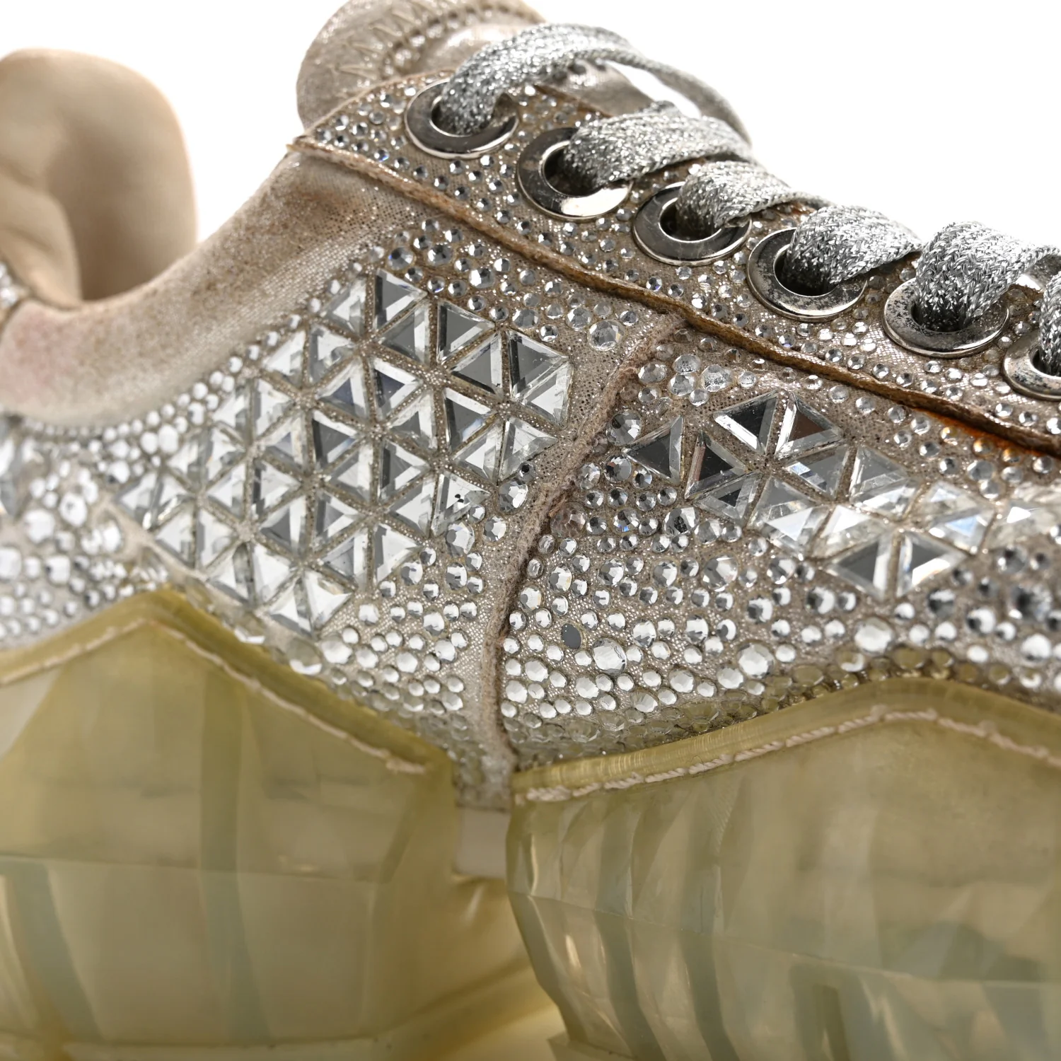 Crystal Womens Diamond F Low Top Sneaker 37 - Top Club