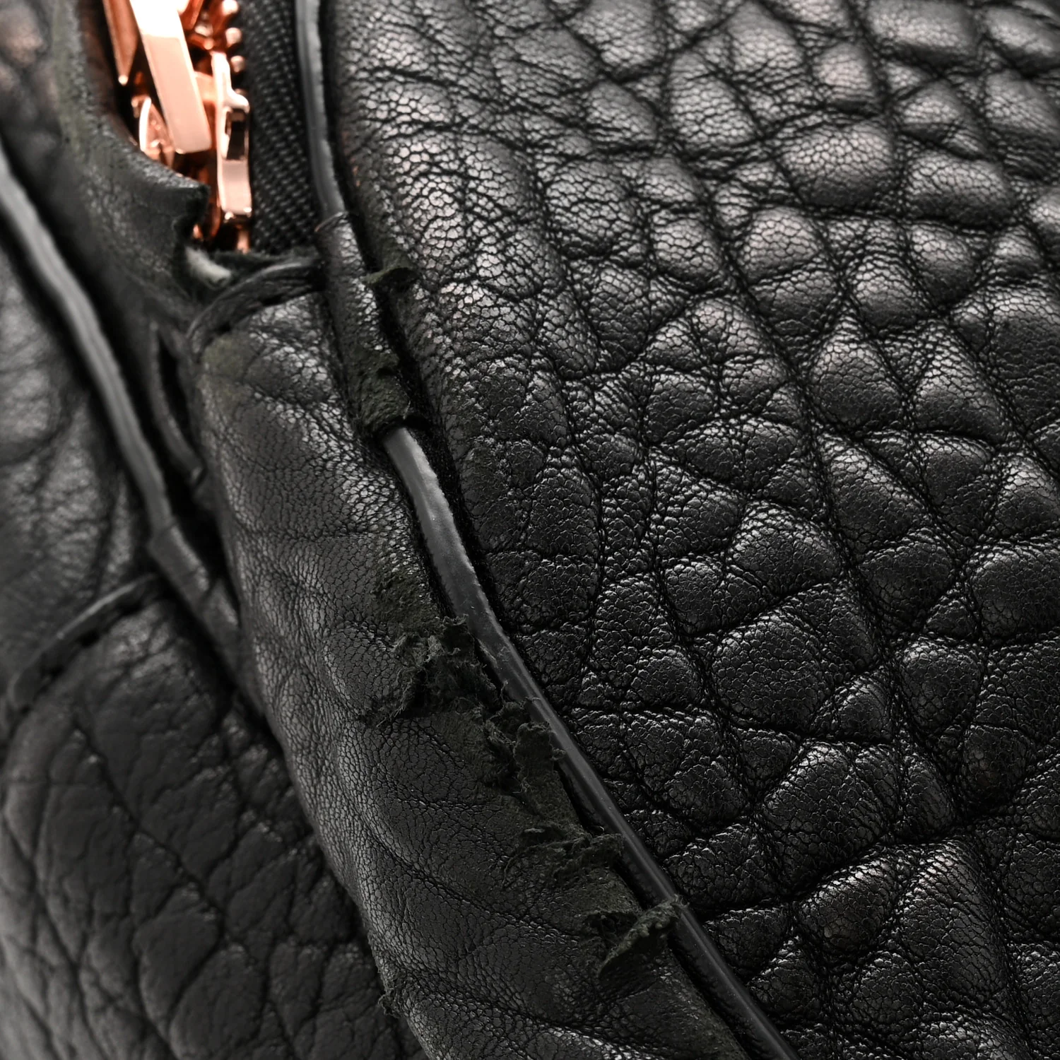 Pebbled Lambskin Dumbo Backpack Black Rose Gold Hardware - Top Club