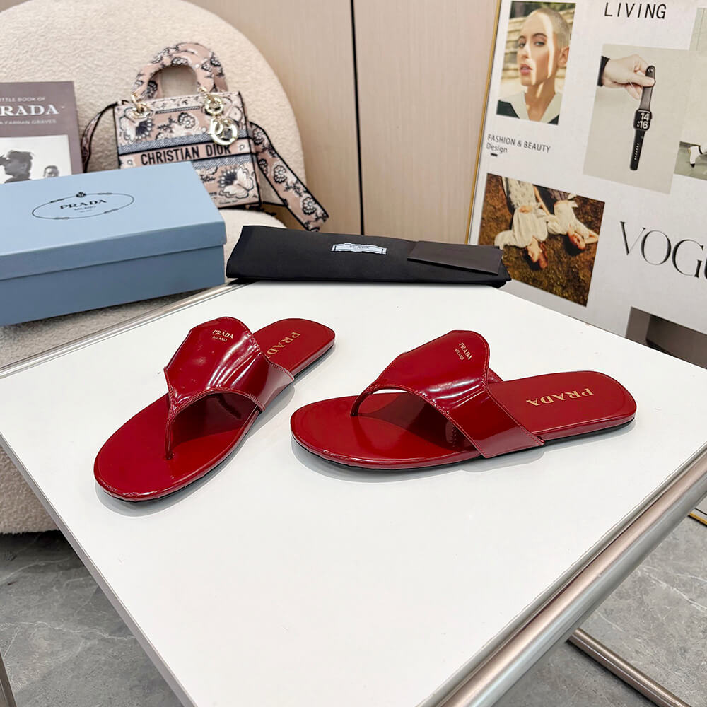 Prada Brushed leather thong sandals - Top Club