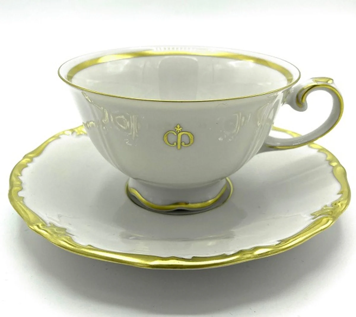 Luxury Baroque coffee cups set of 6 white / gold - noble Reichenbach porcelain - Made in Germany