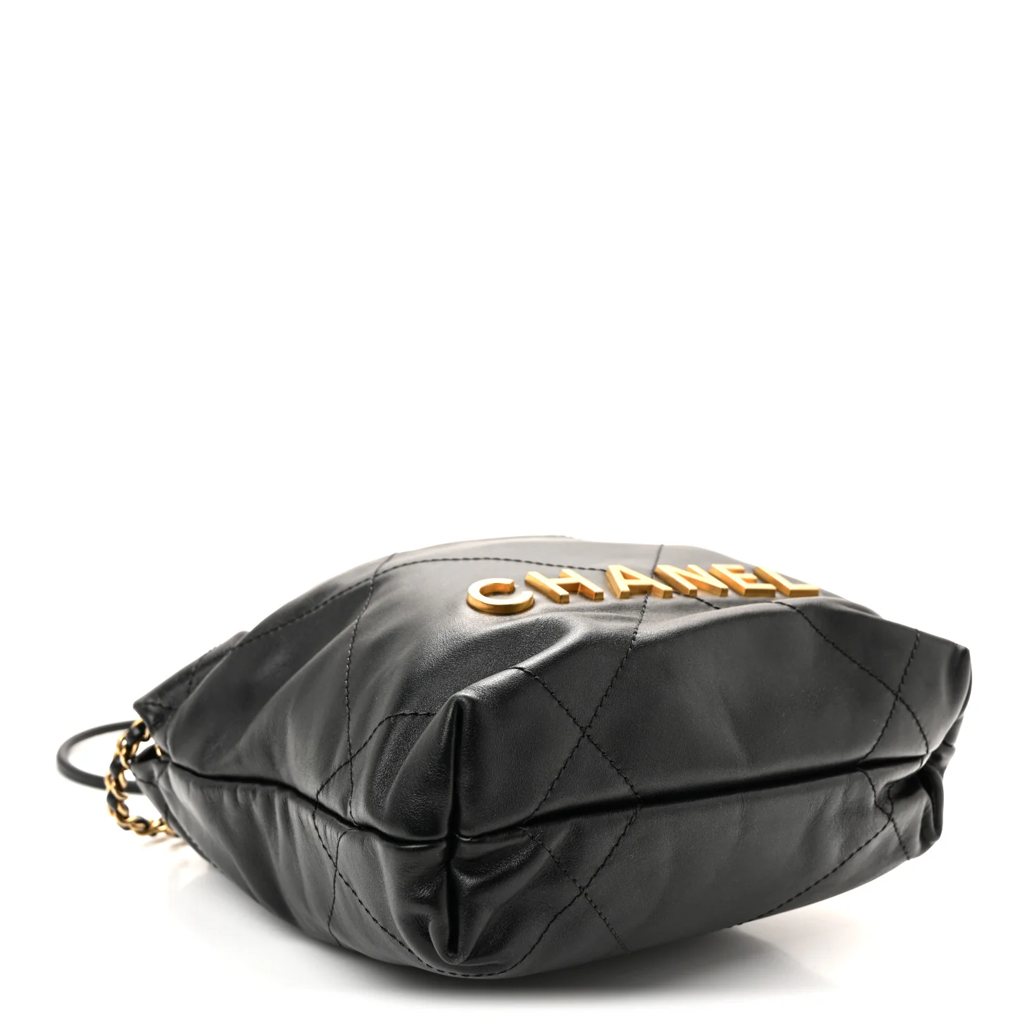 Shiny Calfskin Quilted Mini Chanel 22 Black - Top Club