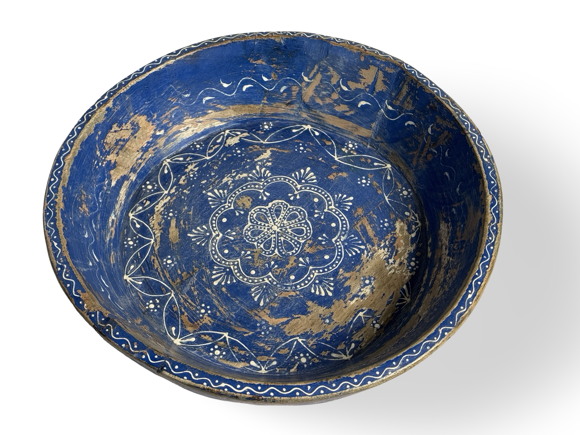 Schaal hout blauw uniek