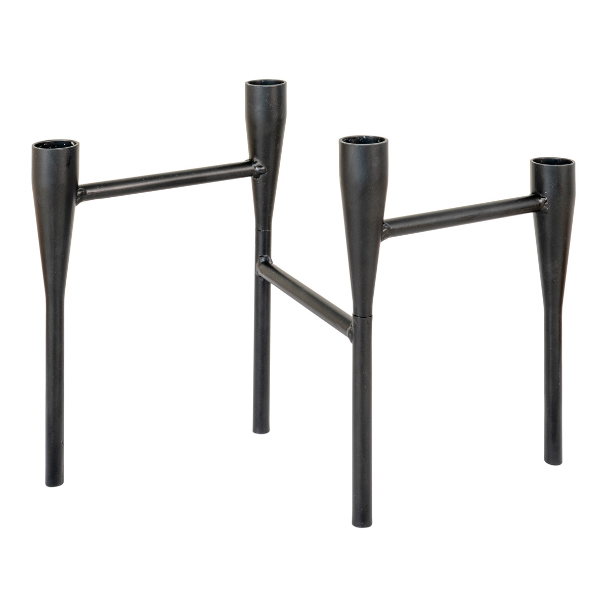 Kandelaar Indy metaal - set van 4 Indy metalen kandelaar zwart - 4 stuks