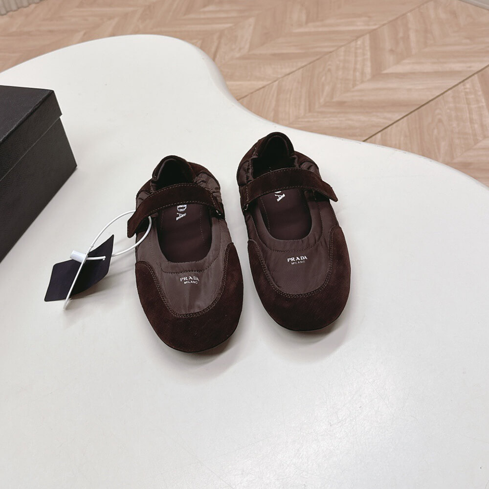PRADA Re-Nylon and suede ballet flats - Top Club