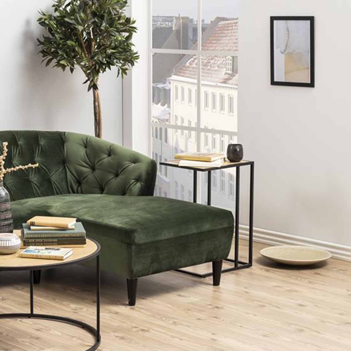 Industriële bijzettafel Vic Naturel