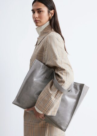 & Other Stories LEATHER TOTE BAG