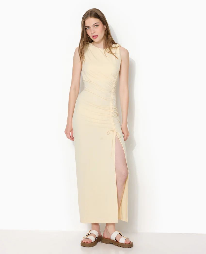 Pimkie Robe longue avec liens coulissés et fronces