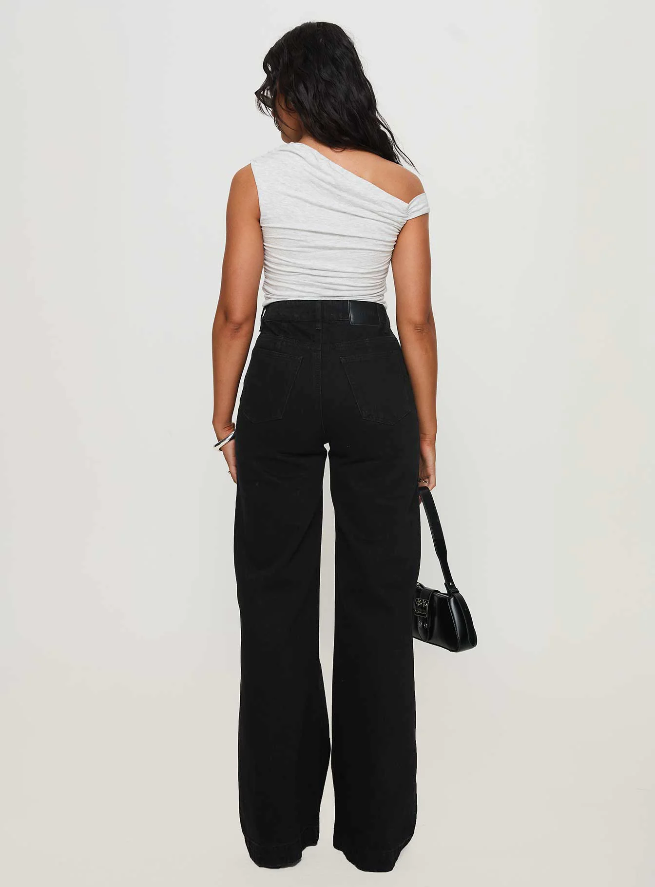Goldie High Rise Wide Leg Jeans True Black