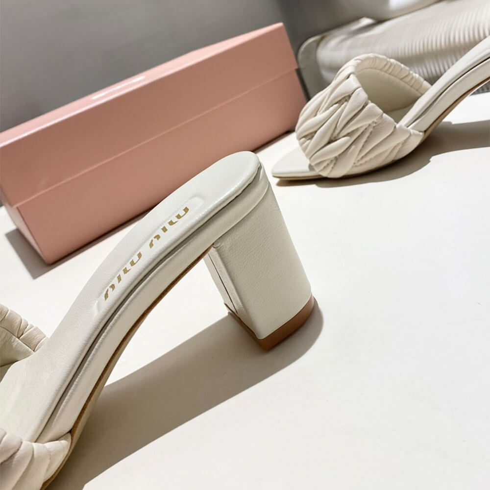 MiuMiu Matelass?? nappa leather slides - Top Club
