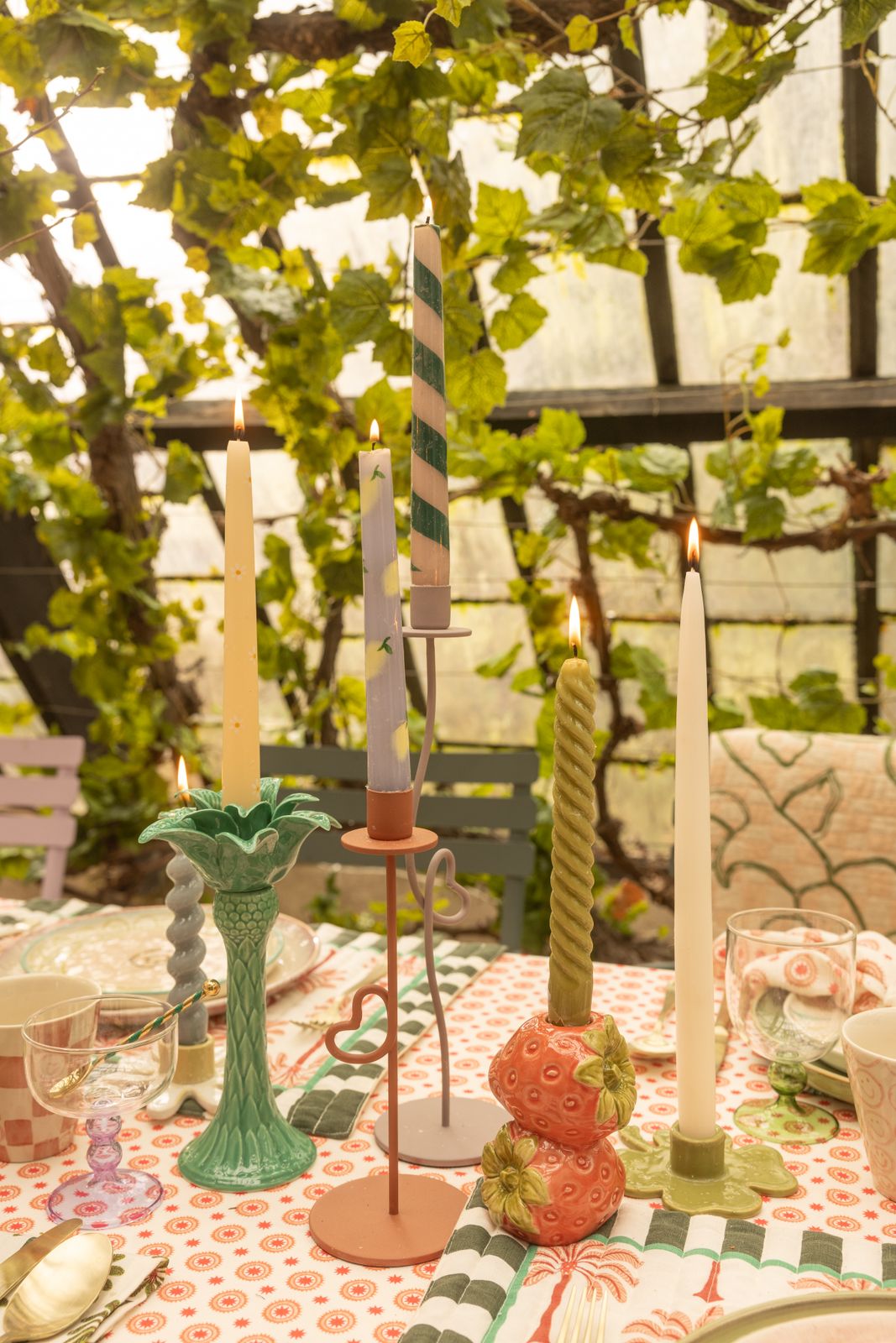 Groene kandelaar klavertje vier