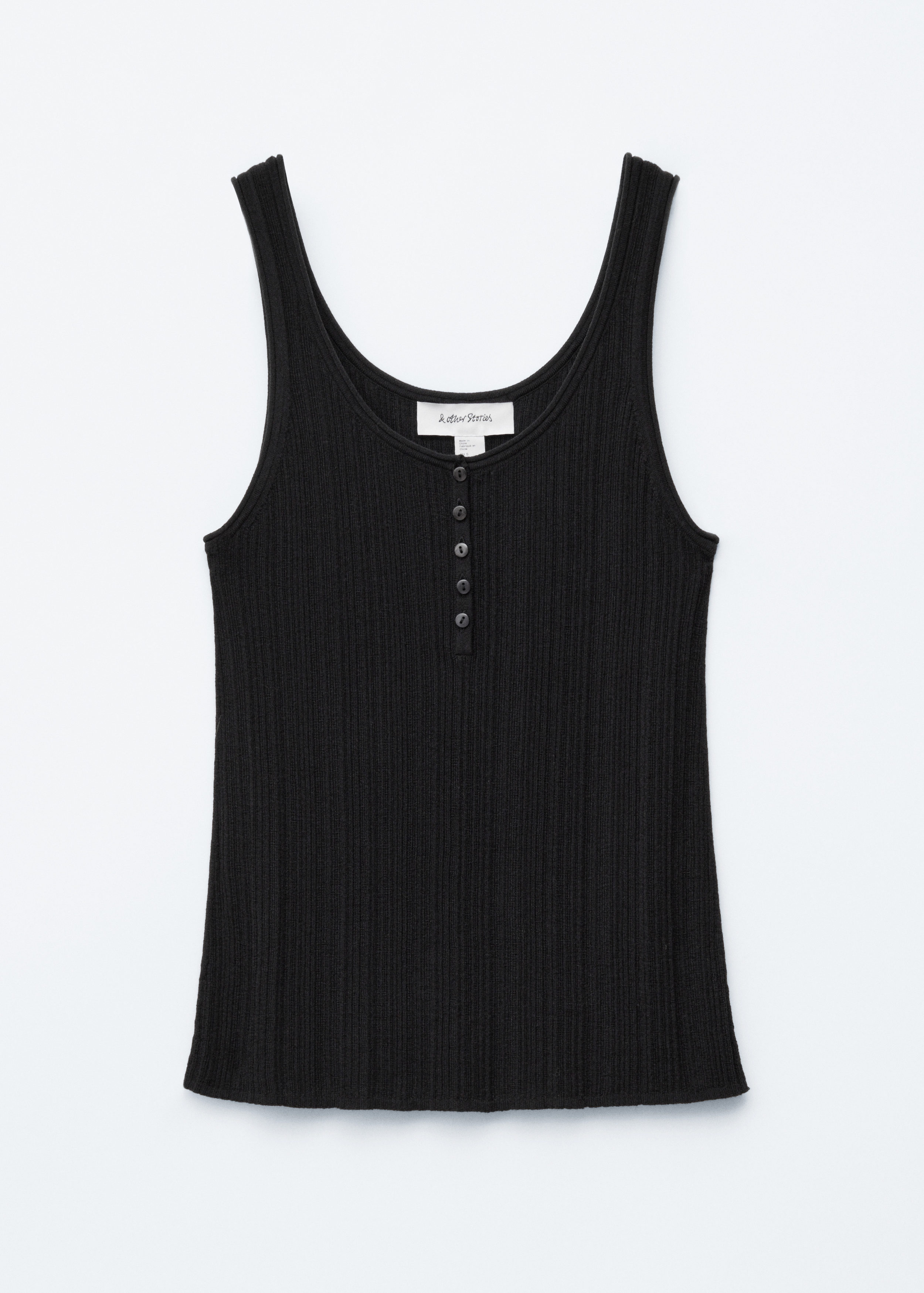 & Other Stories SCOOP-NECK RIB-KNIT TANK TOP