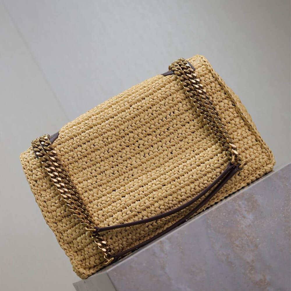 SAINT LAURENT NIKI CHAIN MEDIUM IN RAFFIA(HIGH-END GRADE) - Top Club