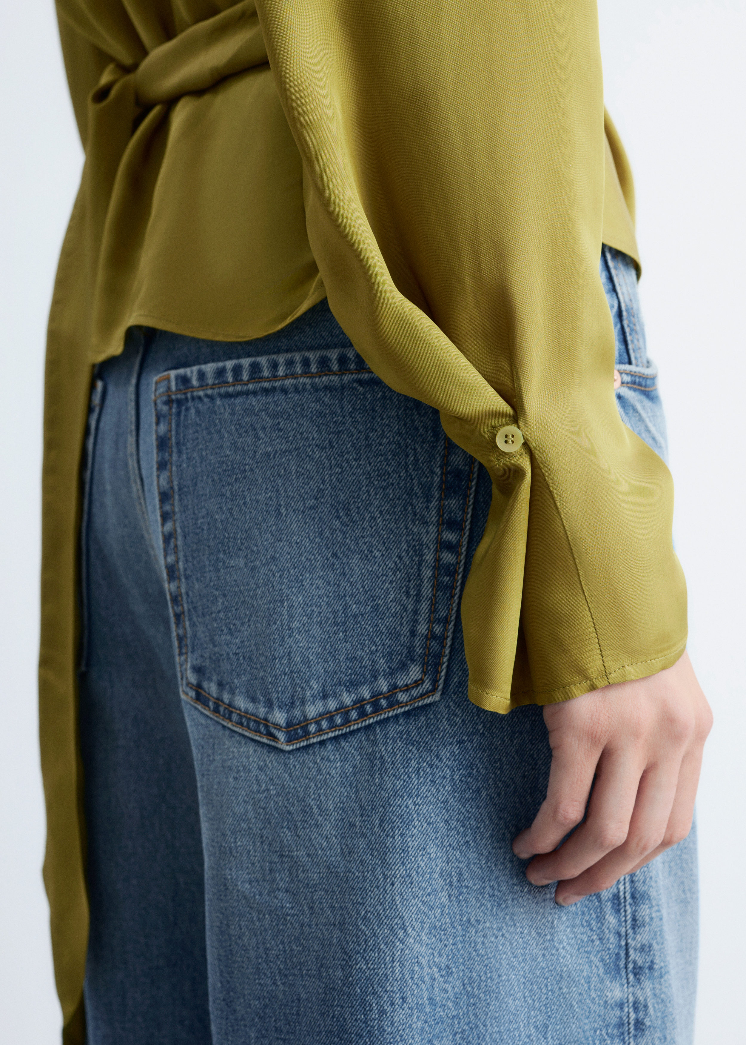& Other Stories GATHERED TIE-BELT BLOUSE
