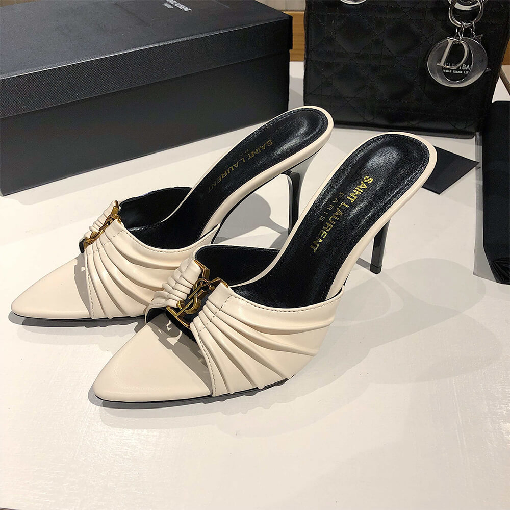 YSL  BABYLONE MULES IN SMOOTH LEATHER - Top Club
