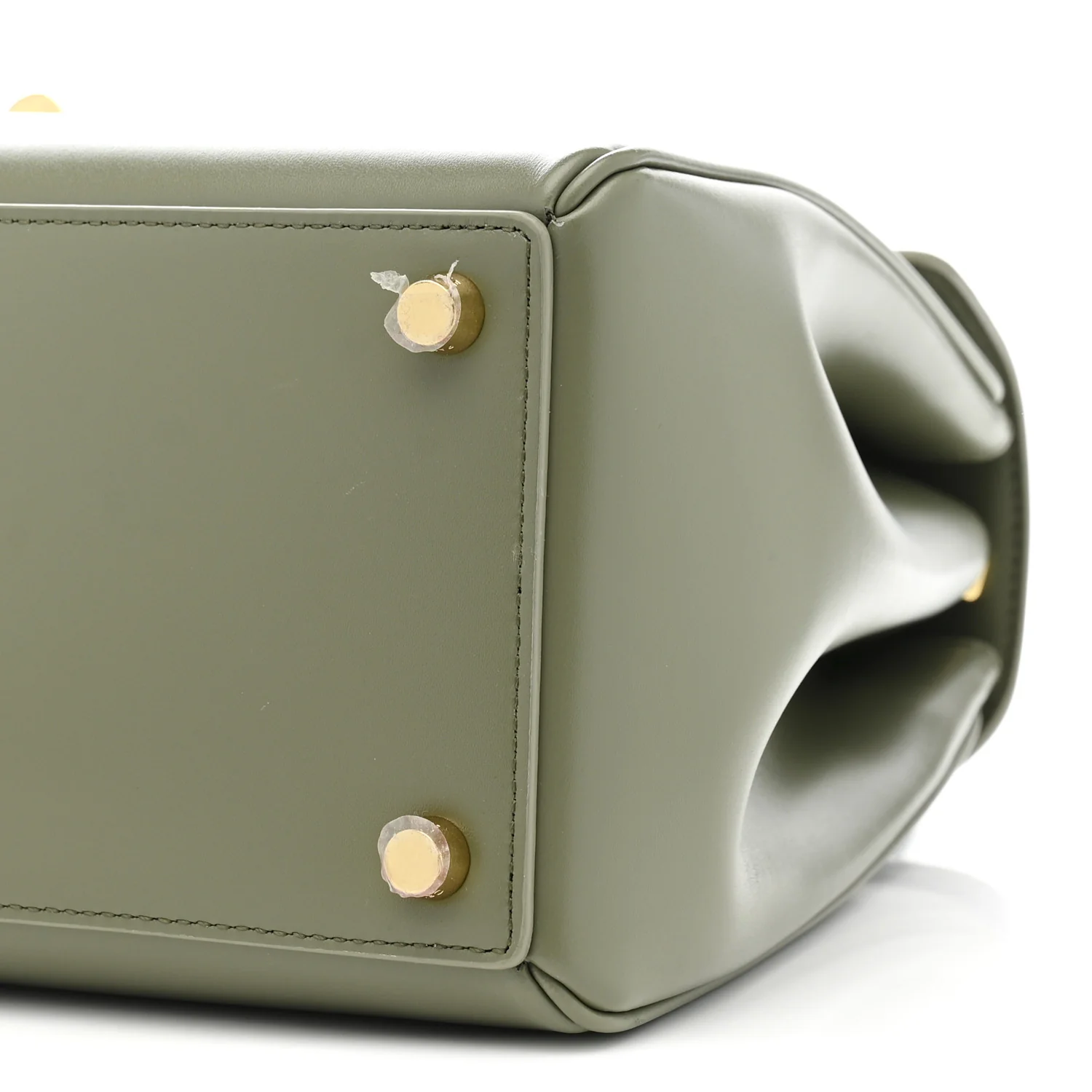 Satinated Calfskin Medium 16 Top Handle Bag Sage - Top Club