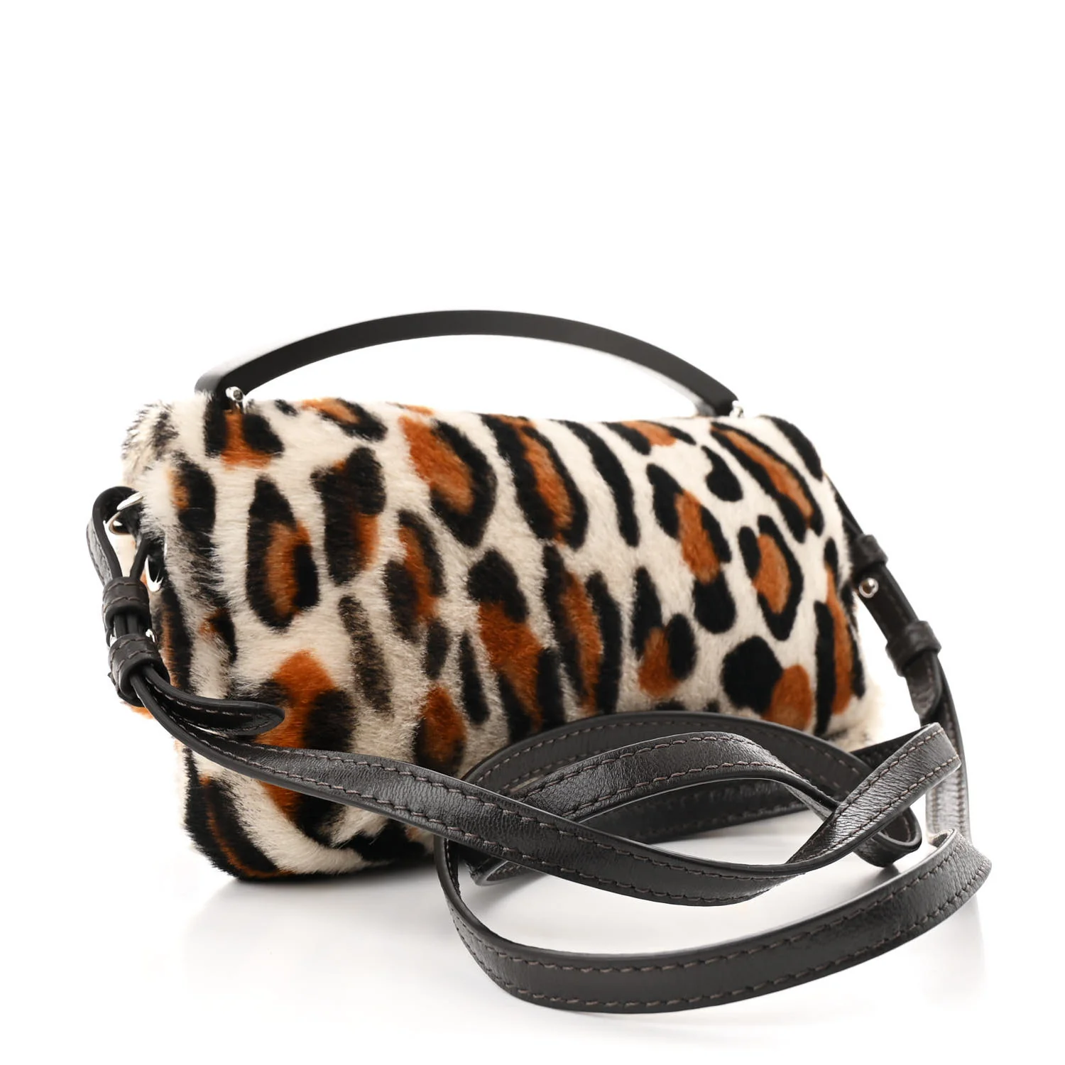 Calf Hair Leopard Print Phone Baguette Moro - Top Club