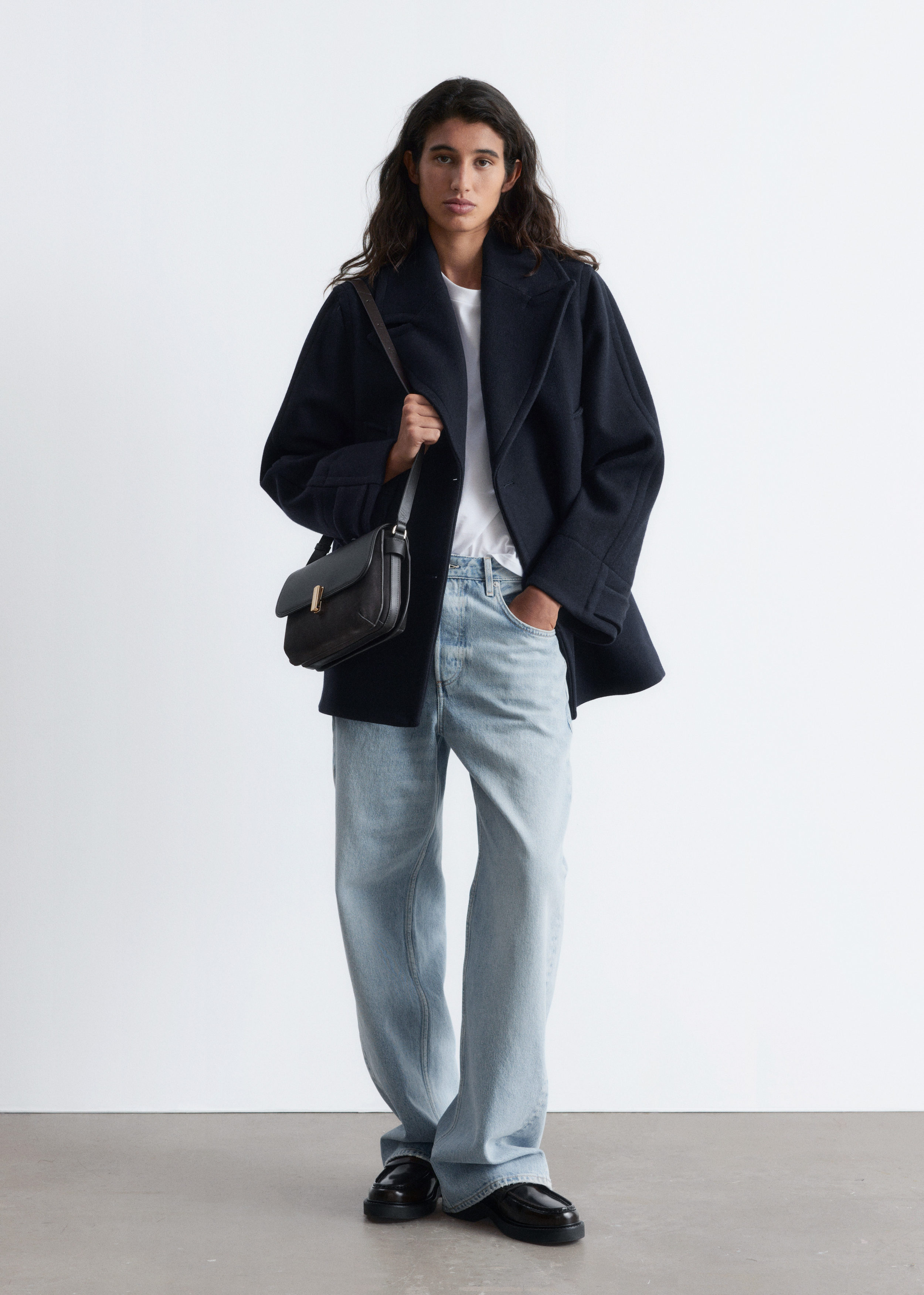 & Other Stories TAILORED WOOL PEA COAT