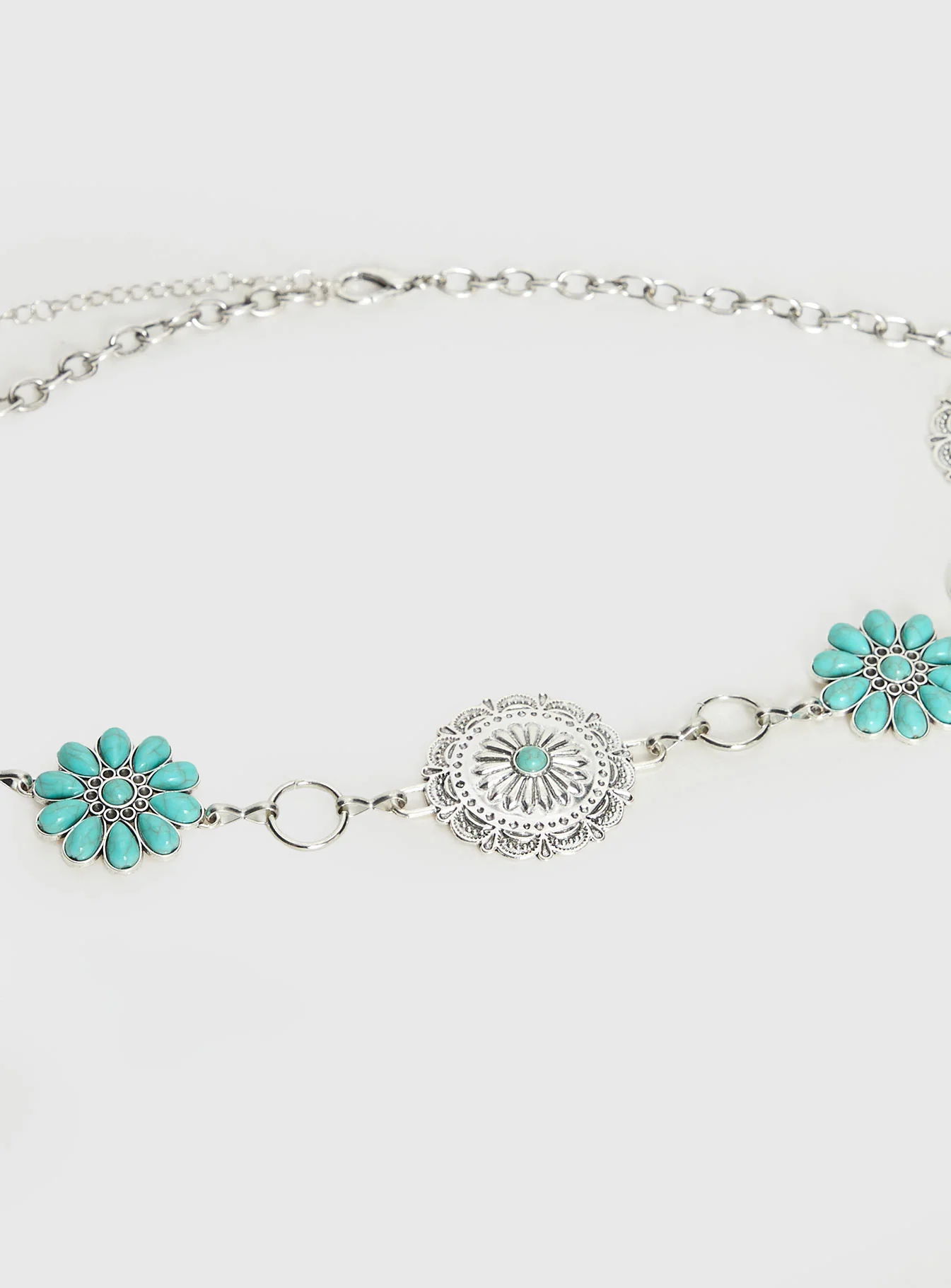 Like A Charm Chain Belt Silver / Blue