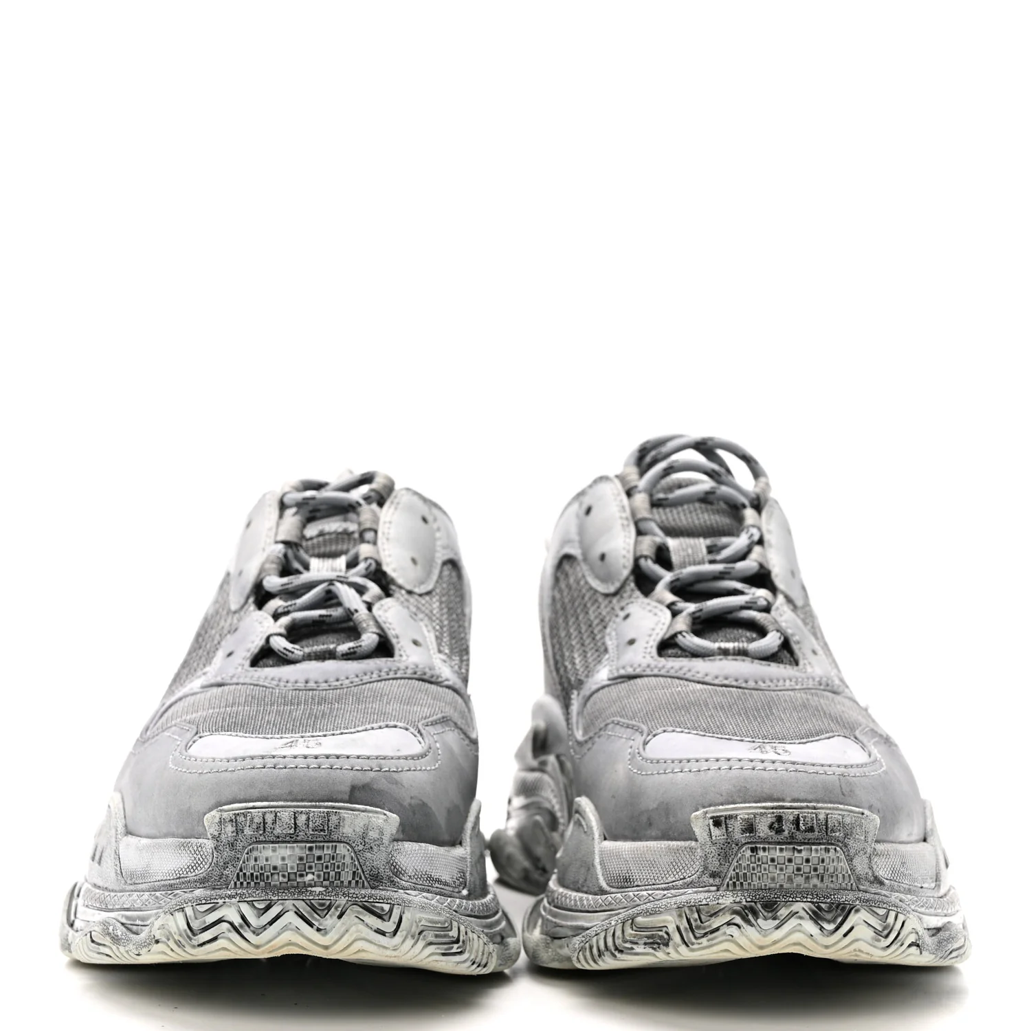 Fabric Mesh Dyed Mens Triple S Sneakers 45 Grey - Top Club