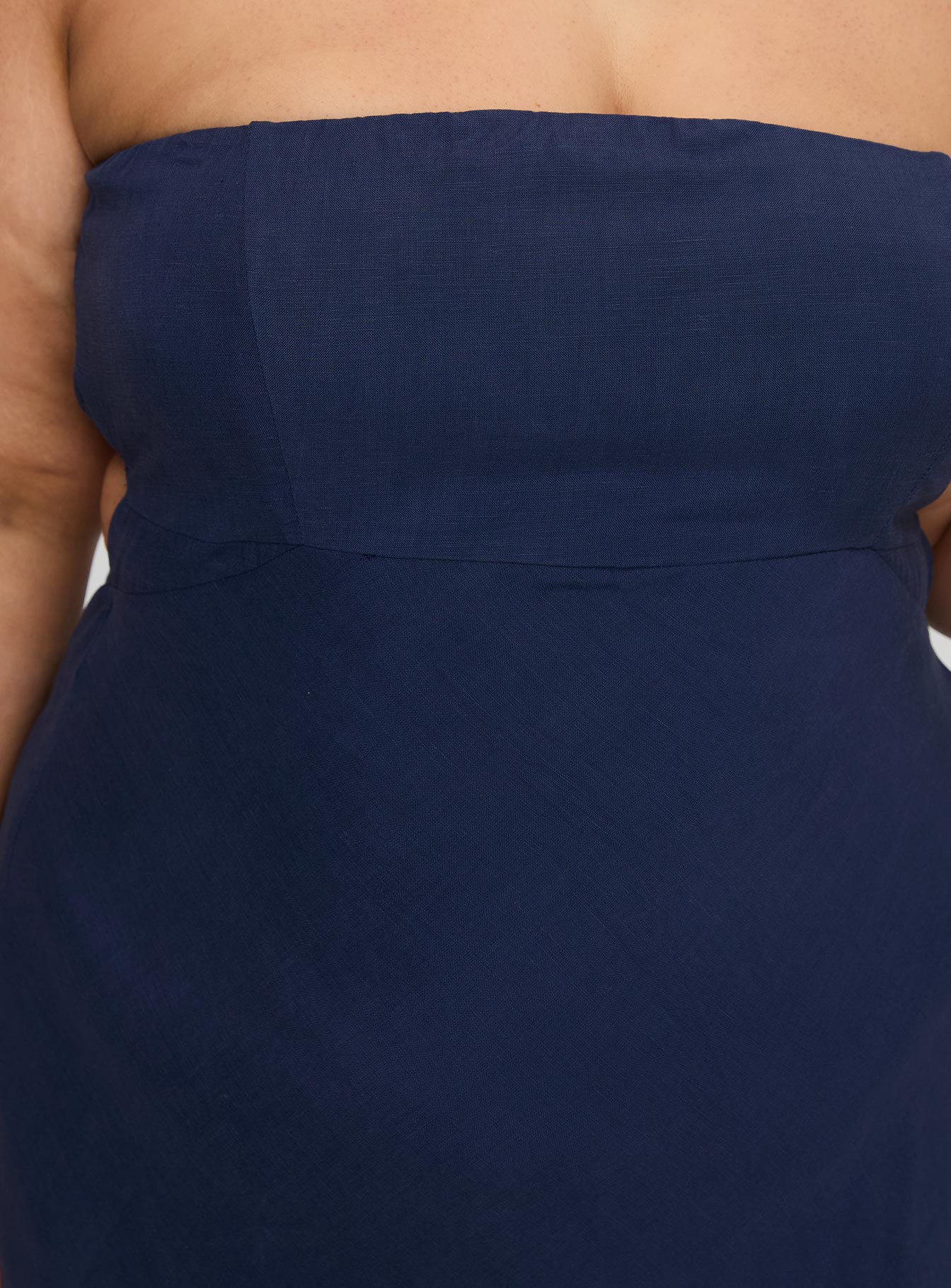 Yahir Strapless Maxi Dress Navy Curve