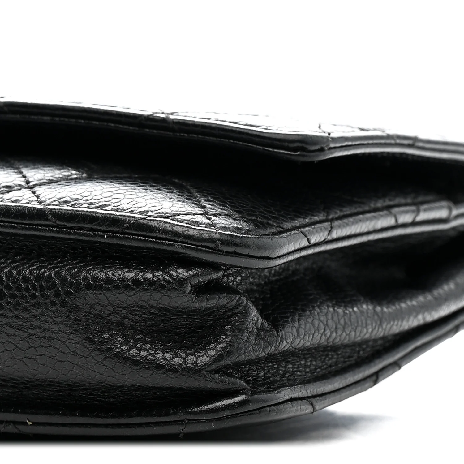 Caviar Quilted Wallet on Chain WOC Black - Top Club