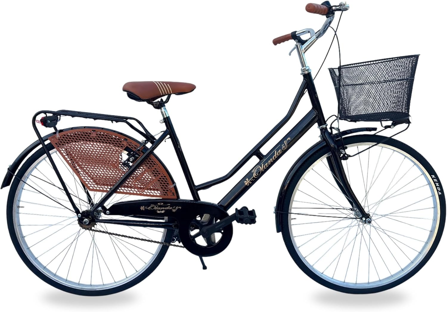 Bicicletta Donna da Passeggio Olanda Misura 26 Bici da città Vintage retrò con Cestino Nero