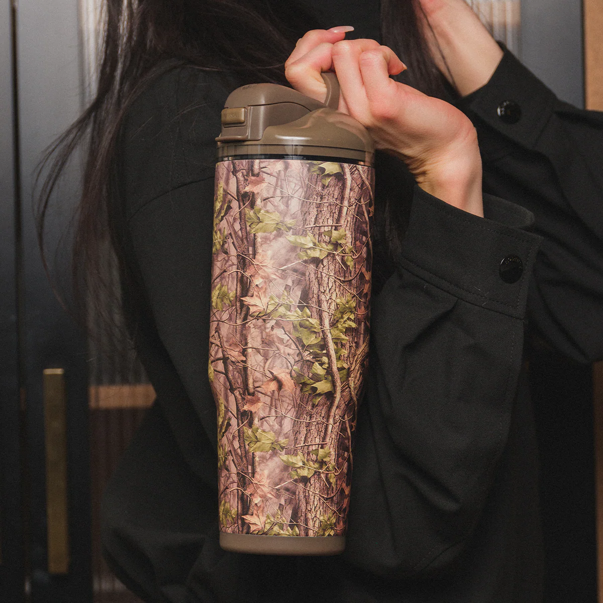 40 oz FreeSip® Stainless Steel Water Bottle - Woodland