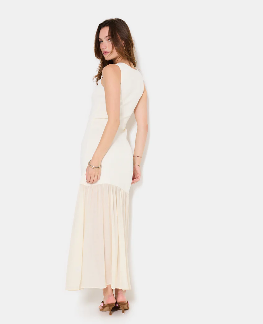 Pimkie Robe longue en maille avec volant tissu léger