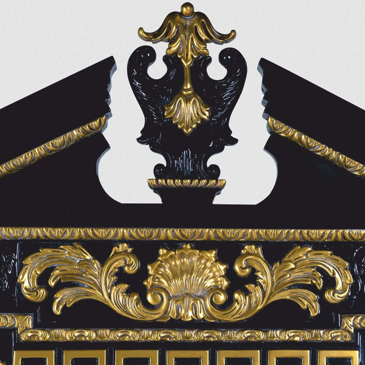 Luxury baroque mirror black / gold H. 189 cm - baroque style furniture