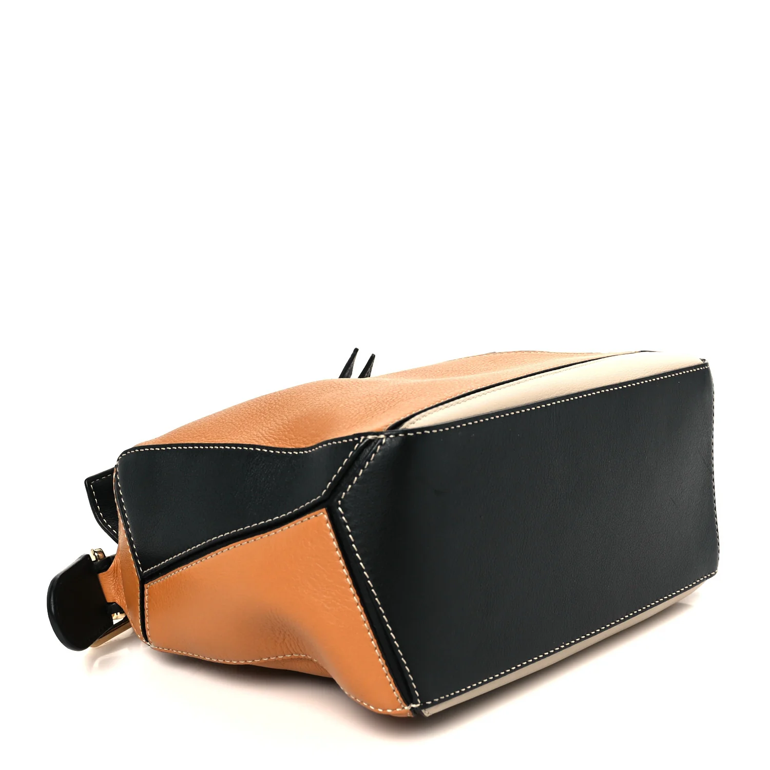 Calfskin Small Puzzle Bag Amber Light Oat Black - Top Club