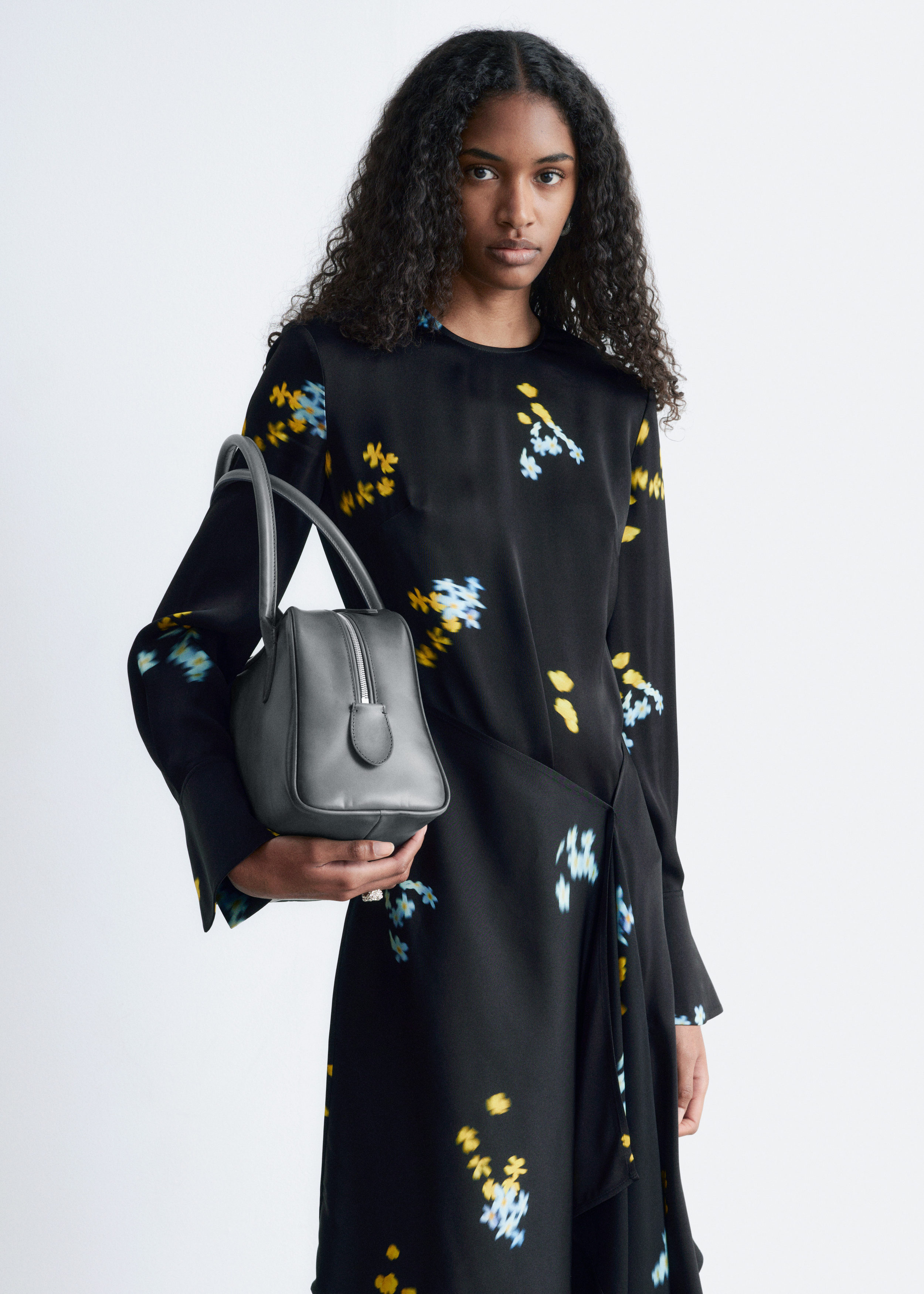 & Other Stories ASYMMETRIC LONG-SLEEVE MINI DRESS