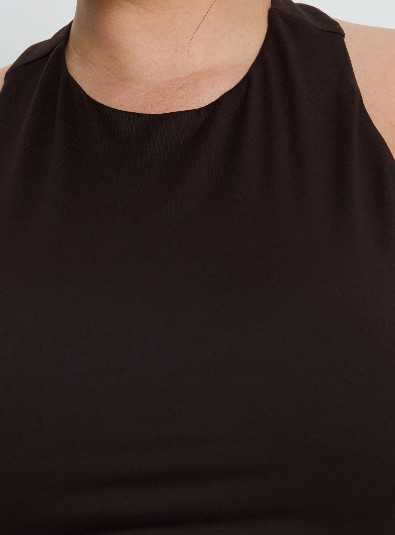 Harlene Back Detail Top Brown Curve