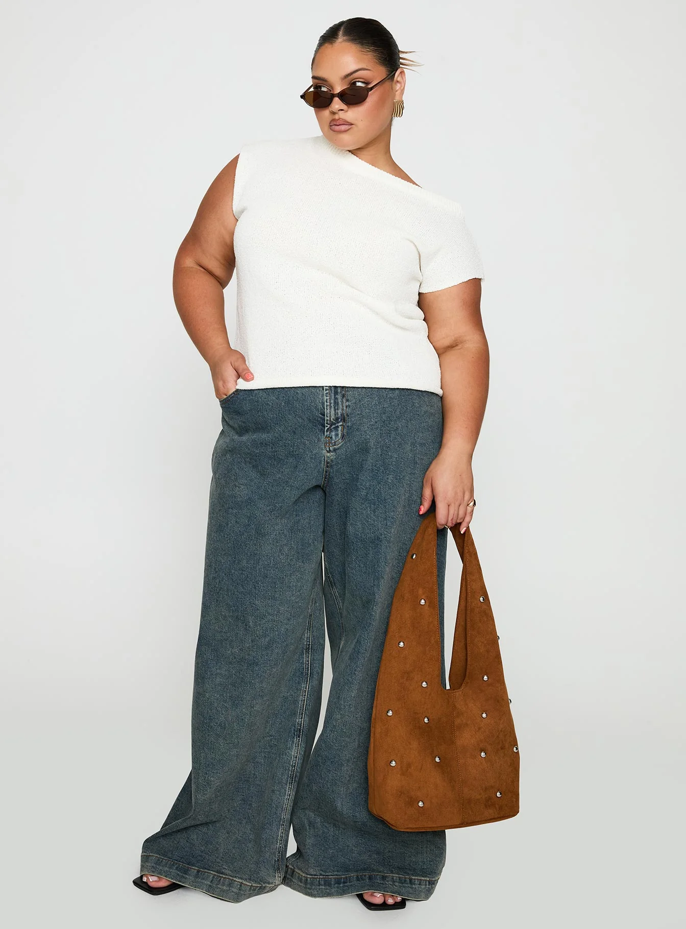 Ashfield Off Shoulder Top White Curve