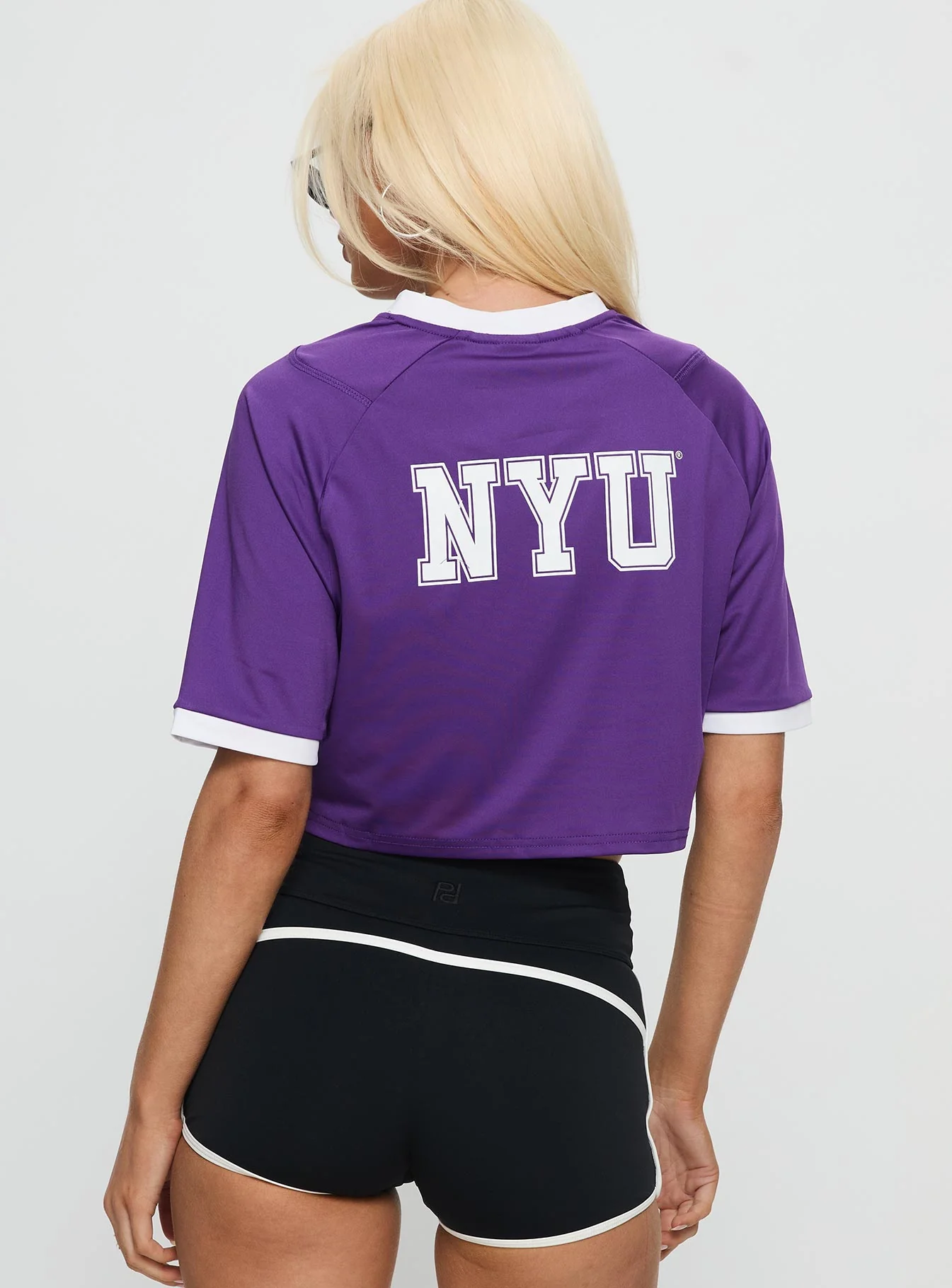 NYU Cropped Soccer Jersey Tee Purple