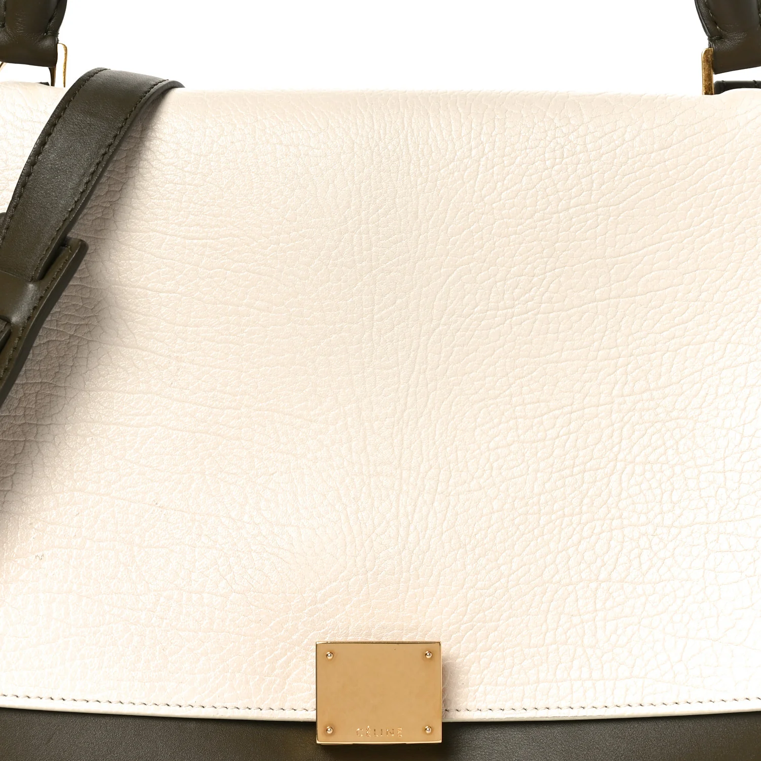 Smooth Calfskin Suede Medium Tri-Color Trapeze Cream Black Khaki - Top Club