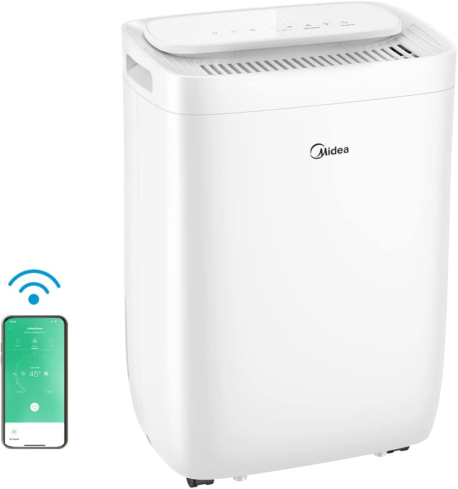 Midea Deumidificatore 10L/24H,Deumidificatore Casa Muffa,Controllo WIFI,Filtro HEPA,FRESH DRY 10
