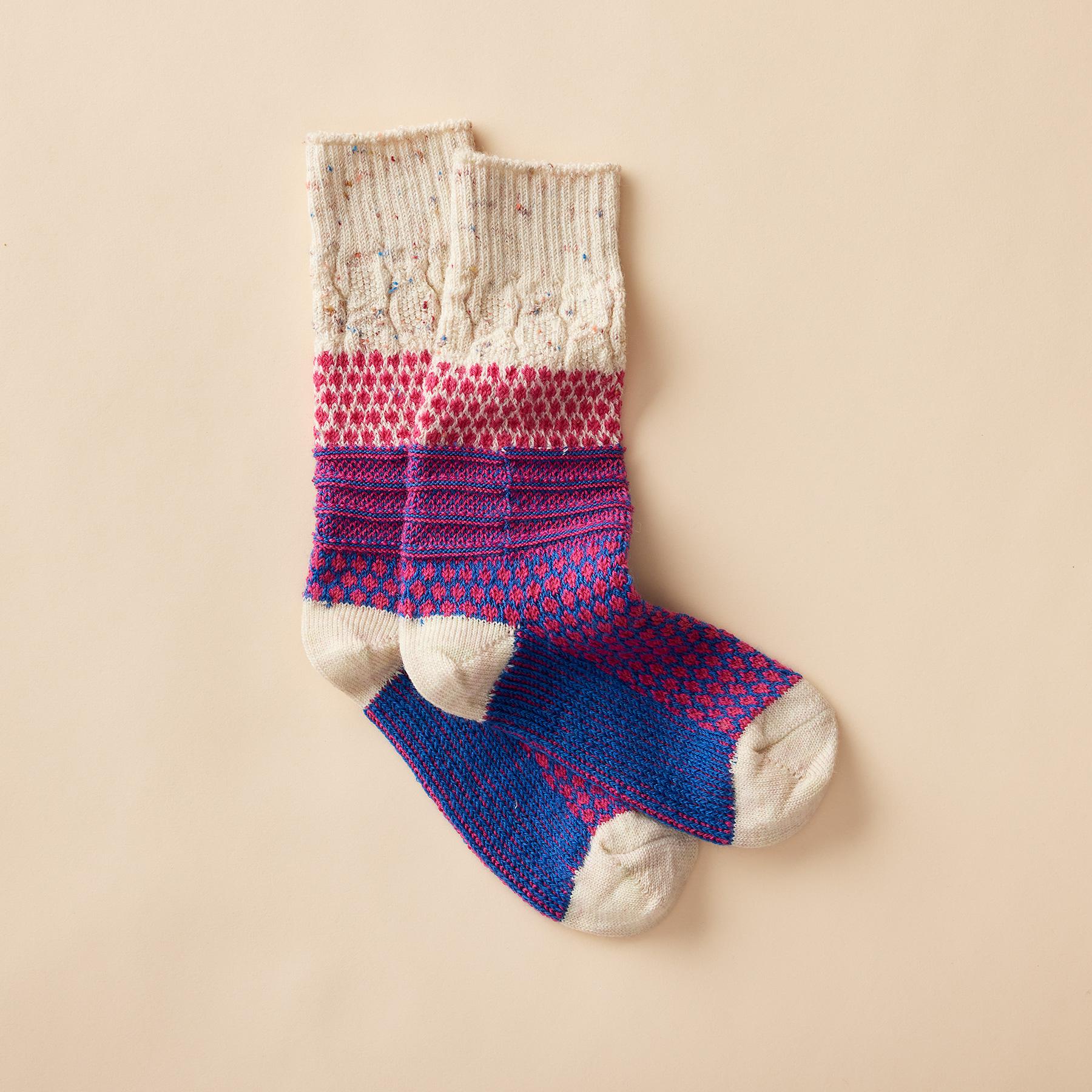 Popcorn Cable Crew Socks - Sundance Living