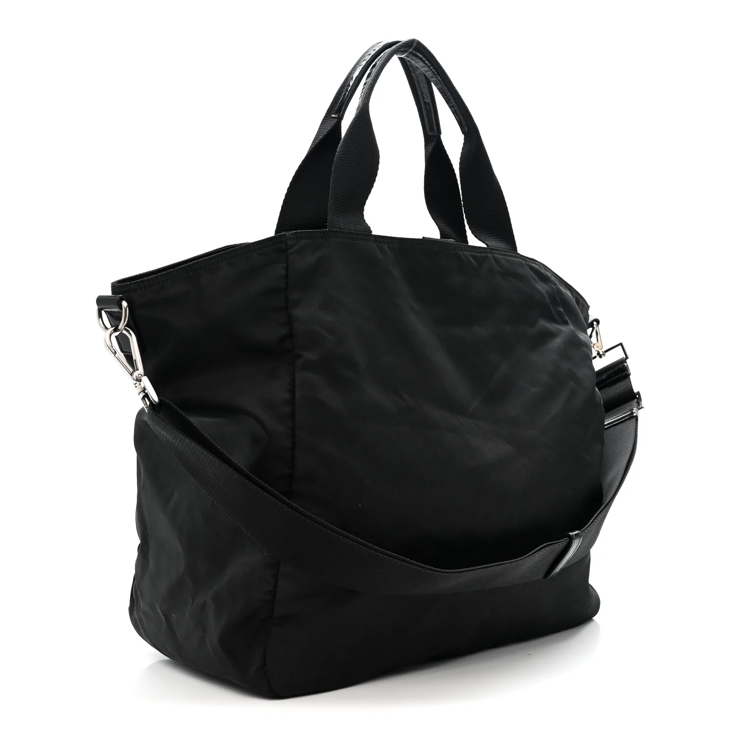 Tessuto Nylon Zip Convertible Tote Black - Top Club