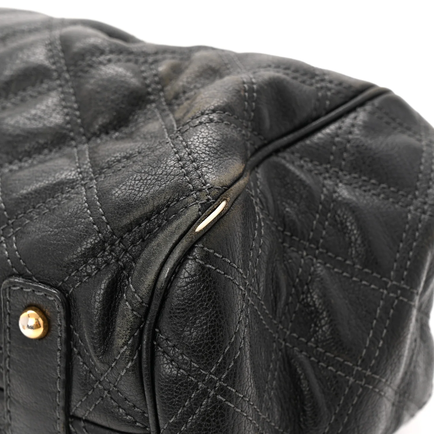 Calfskin Quilted Stam Black - Top Club