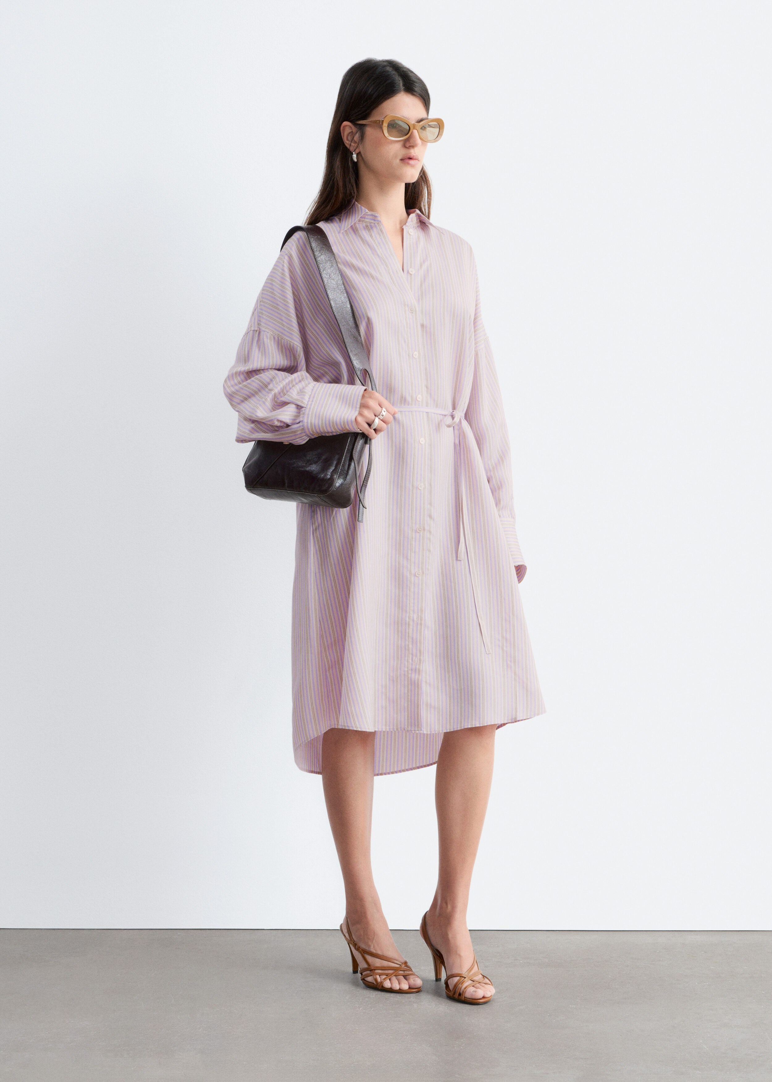 & Other Stories PRINTED SILK-COTTON MIDI DRESS