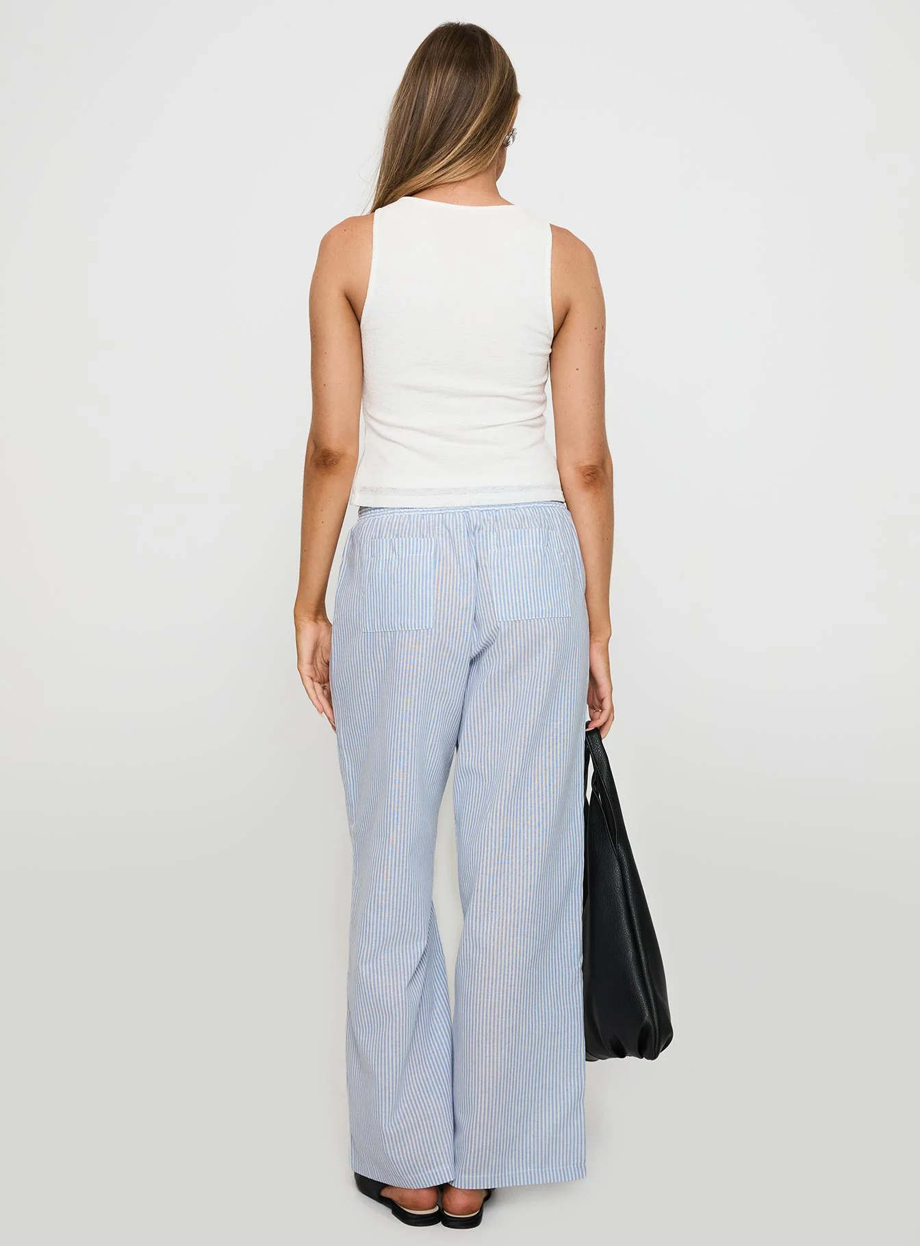 Holiday Tie Front Pant Blue/ White Stripe