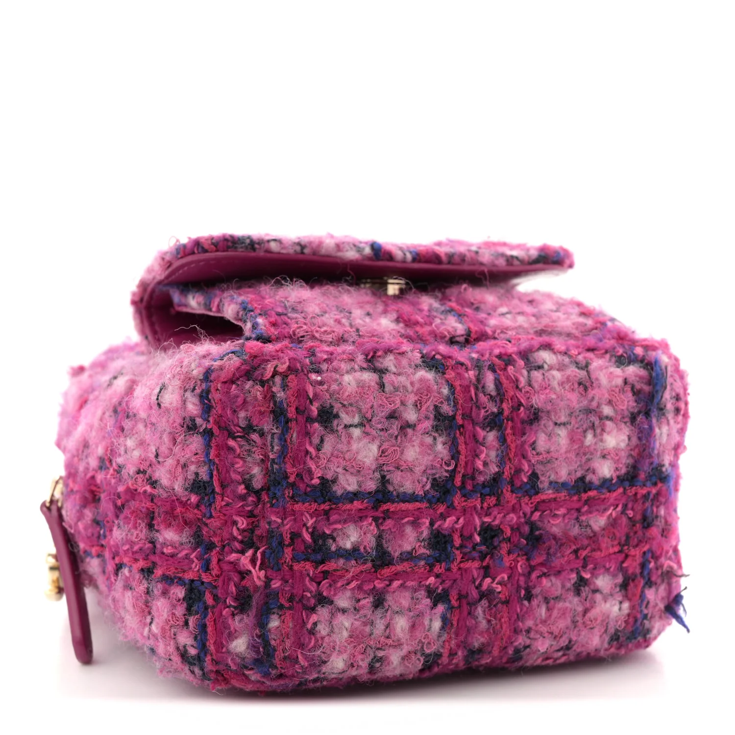 Tweed Quilted CC Mini Classic Backpack Fuchsia Navy - Top Club