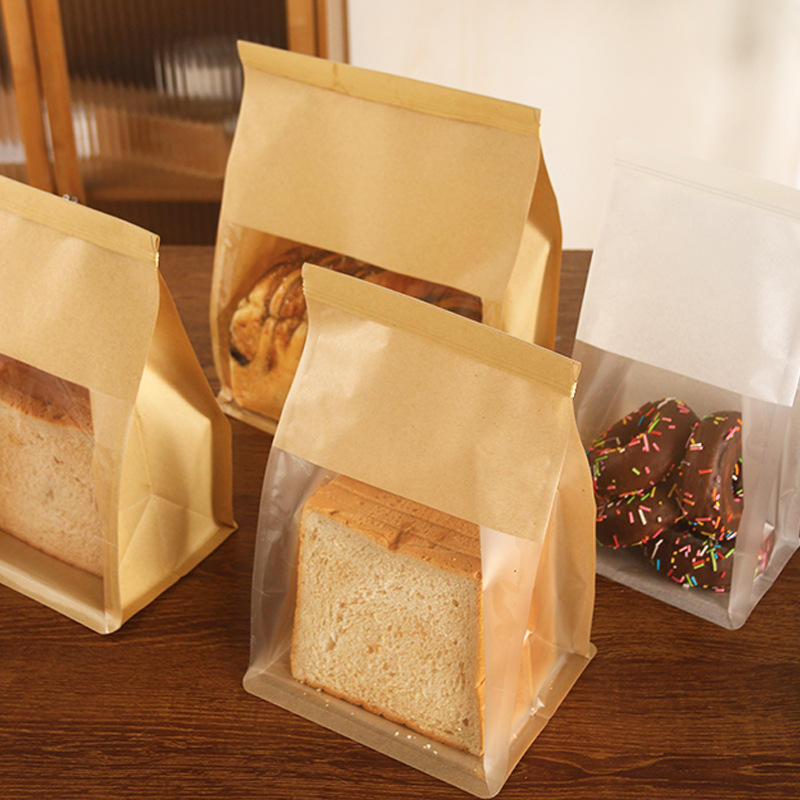 Kraft Paper Bag Loaf Bread Storage Toast Takeaway Bakery Bag