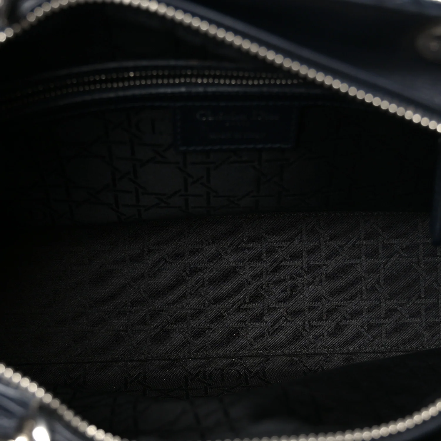 Lambskin Cannage Large Lady Dior Navy Blue - Top Club